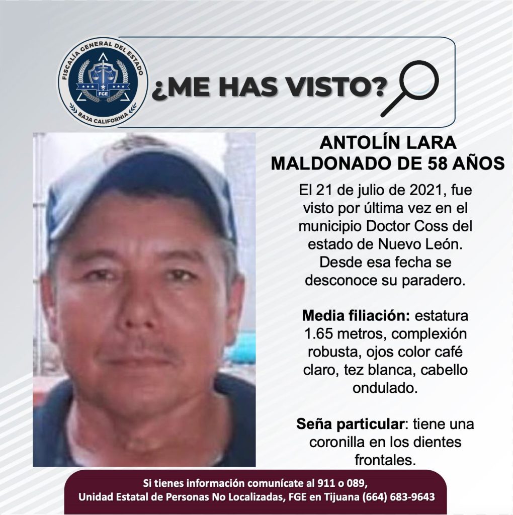 Pesquisa de Antolín Lara Maldonado de 58 años de dad