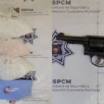 Captura Policía Municipal a sujeto armado y con droga gracias a denuncia ciudadana