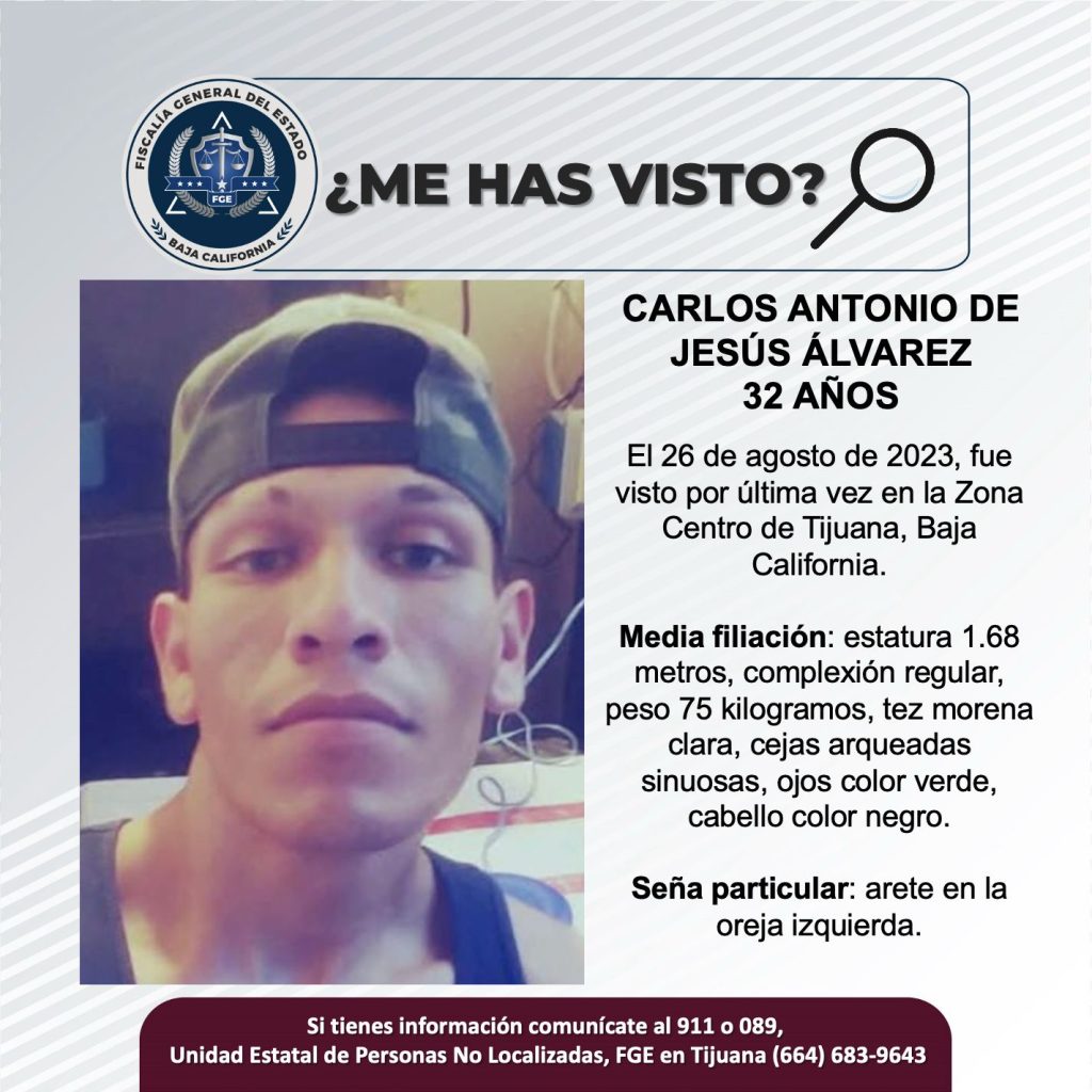 Pesquisa de Carlos Antonio de Jesús Álvarez de 32 años de edad