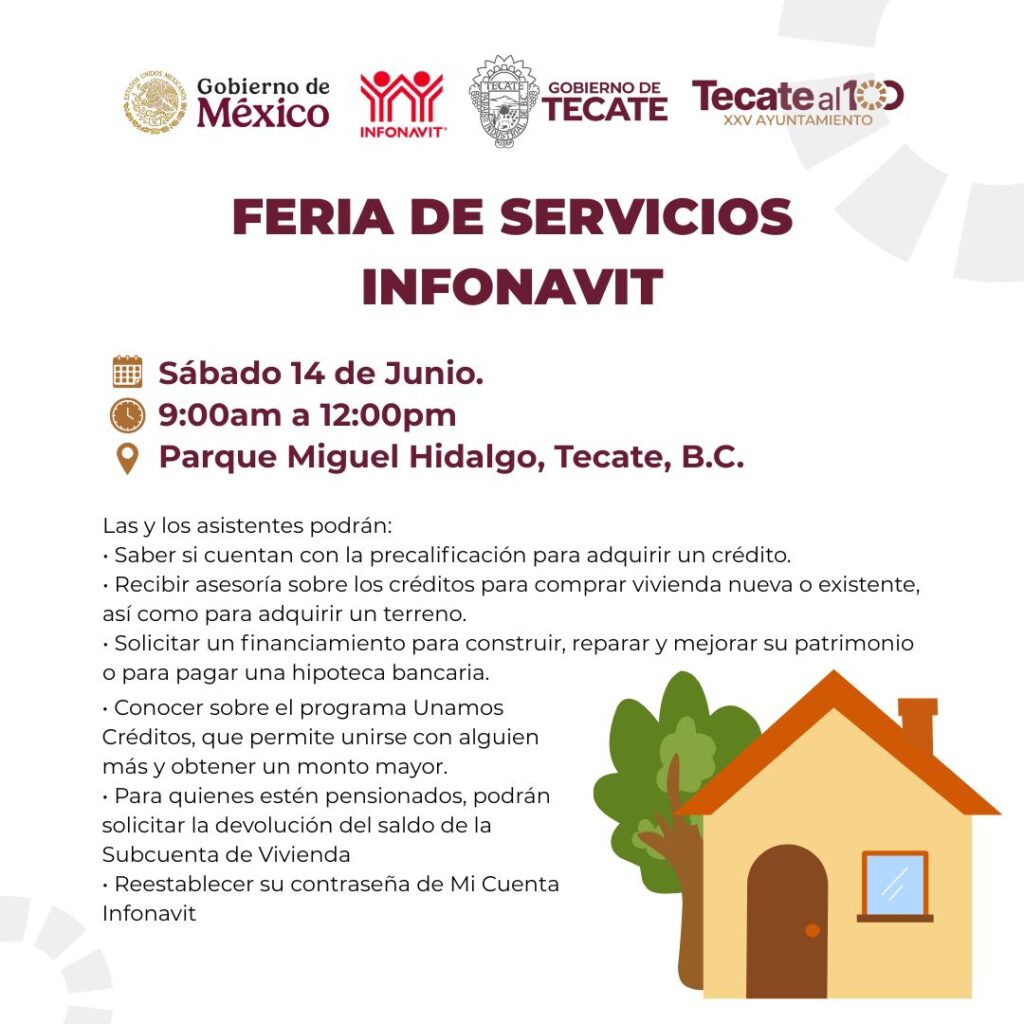Gobierno de Tecate invita a Feria de Servicios INFONAVIT
