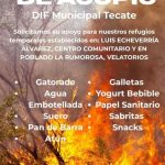 DIF Municipal Tecate instala centro de acopio en apoyo a refugios temporales por incendios forestales