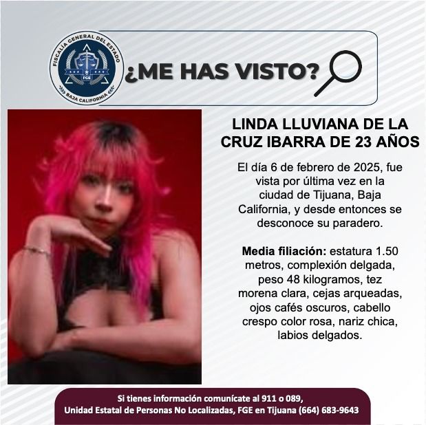 Pesquisa de Linda Lluviana de la Cruz Ibarra de 23 años de edad