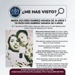 Pesquisa de María Dolores Ramírez Aranda de 24 años y Tayron Iván Ramírez Aranda de 6 años de edad