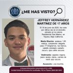 Pesquisa de Jeffrey Hernández Martínez de 17 años de edad