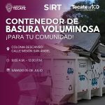 Realizará SIRT Jornada de Recolección de Basura Voluminosa en ampliación descanso y El Descanso