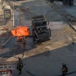 Construcción de viaducto elevado provoca fuga de gas y explosión que dejo saldo de un lesionado