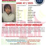Alerta Amber Baja California Jennifer Paola Cuevas Morales