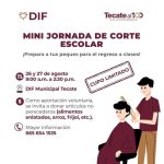 DIF Tecate invita a mini jornada de corte escolar