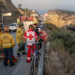 Ciclista y peatón se impactan y resultan heridos en la Prolongación calle Segunda