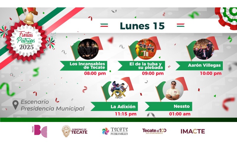 Todo listo para el Grito de Indepencia en Tecate