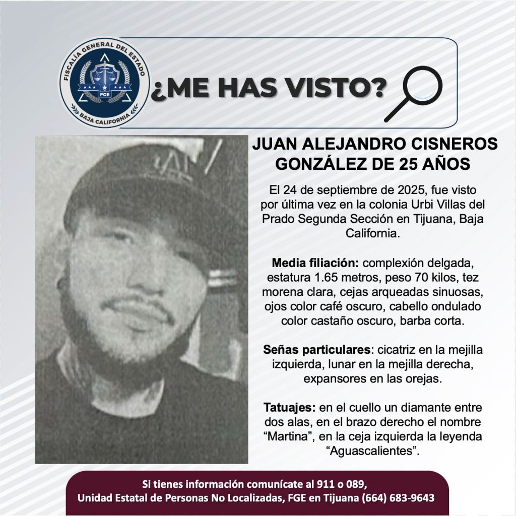 Pesquisa de Juan Alejandro Cisneros González de 25 años de edad