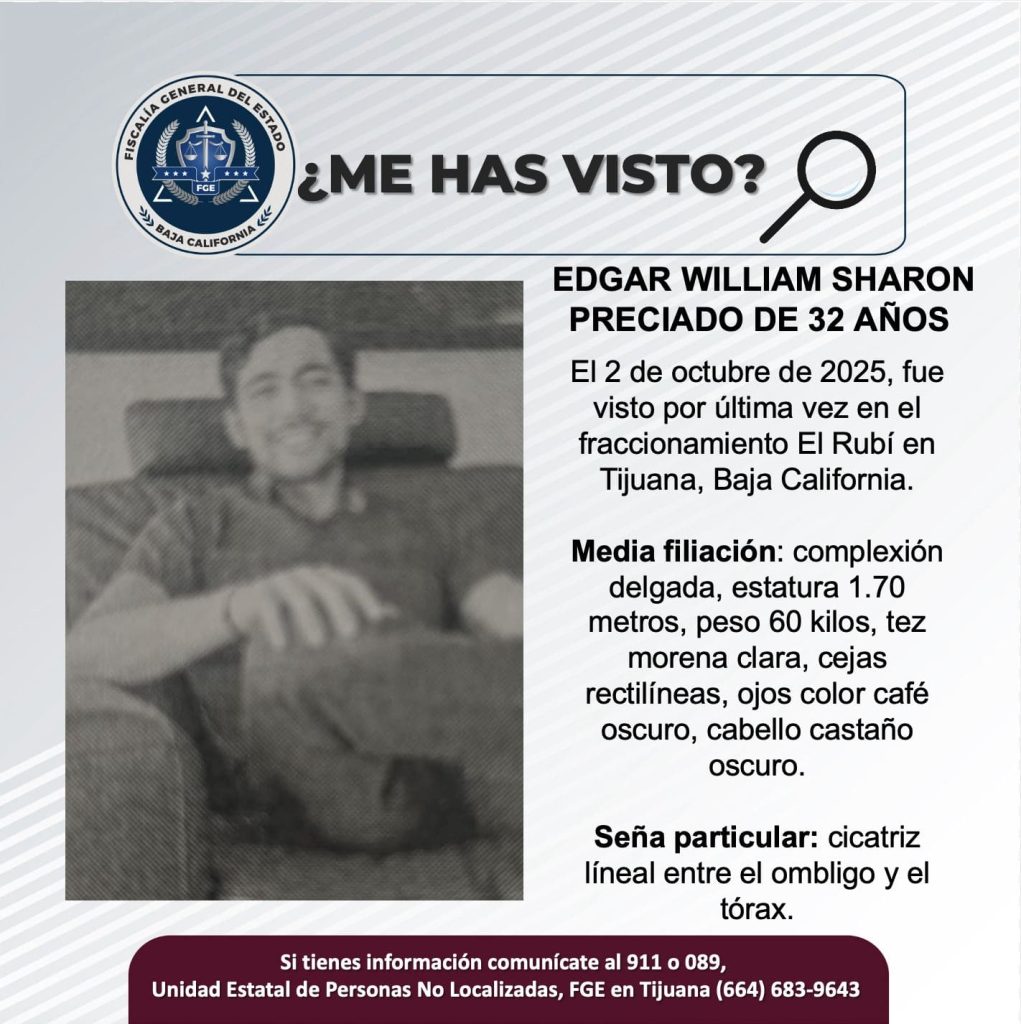 Pequisa de Edgar William Sharon Preciado de 32 años de edad