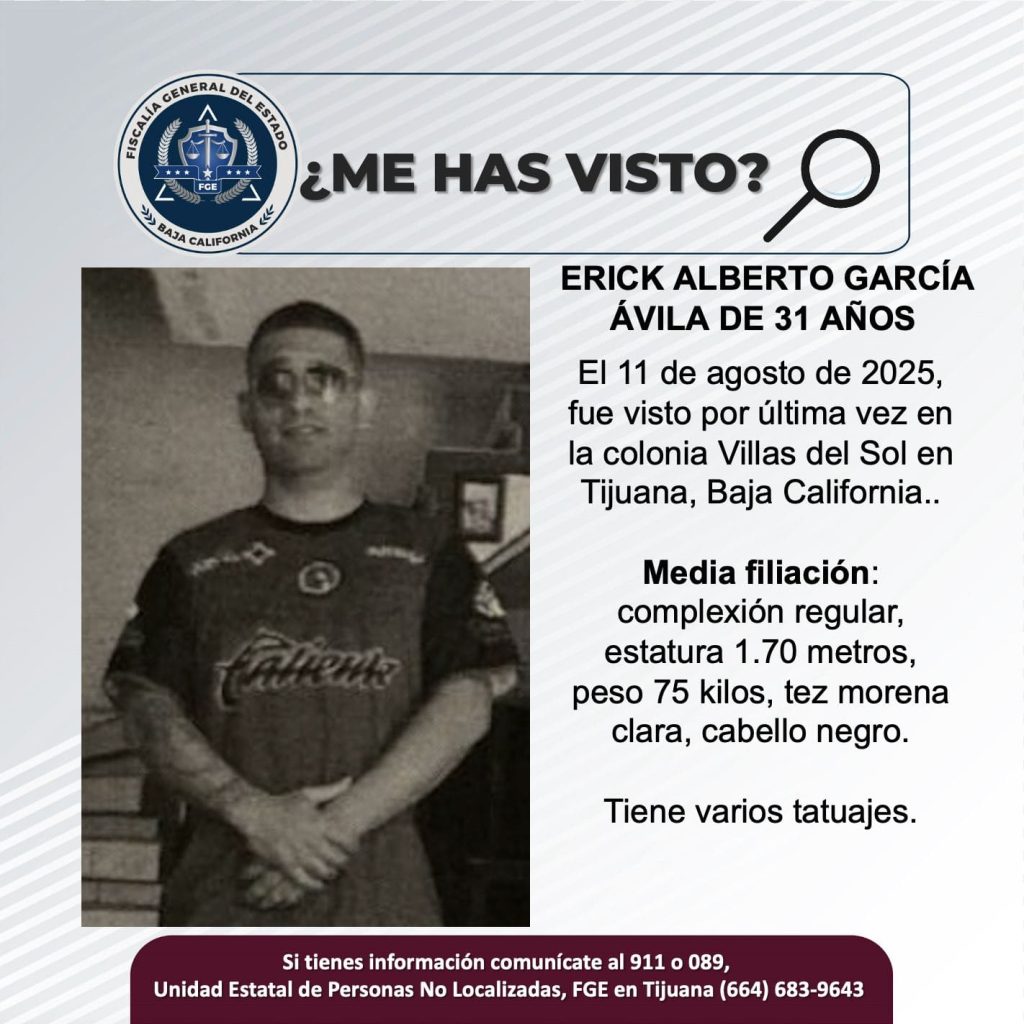 Pesquisa de Erick Alberto García Ávila de 31 años de edad