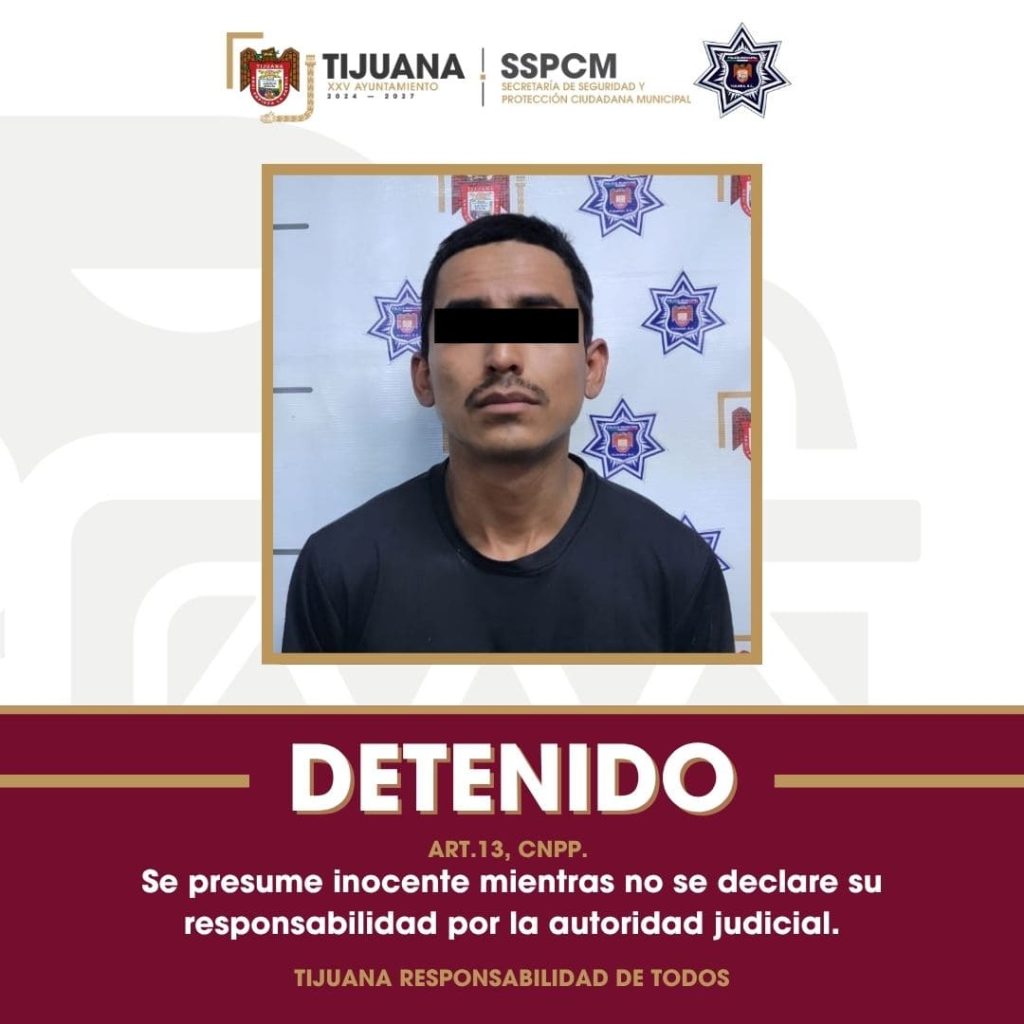 Arresta Policía Municipal de Tijuana a sujeto por violencia familiar en Urbi Villa del Prado Segunda Sección