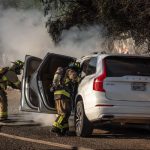 Vehículo se incendia en el bulevar Fundadores