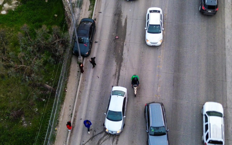 Accidente vehicular genera tráfico pesado en el bulevar Cuauhtémoc Sur