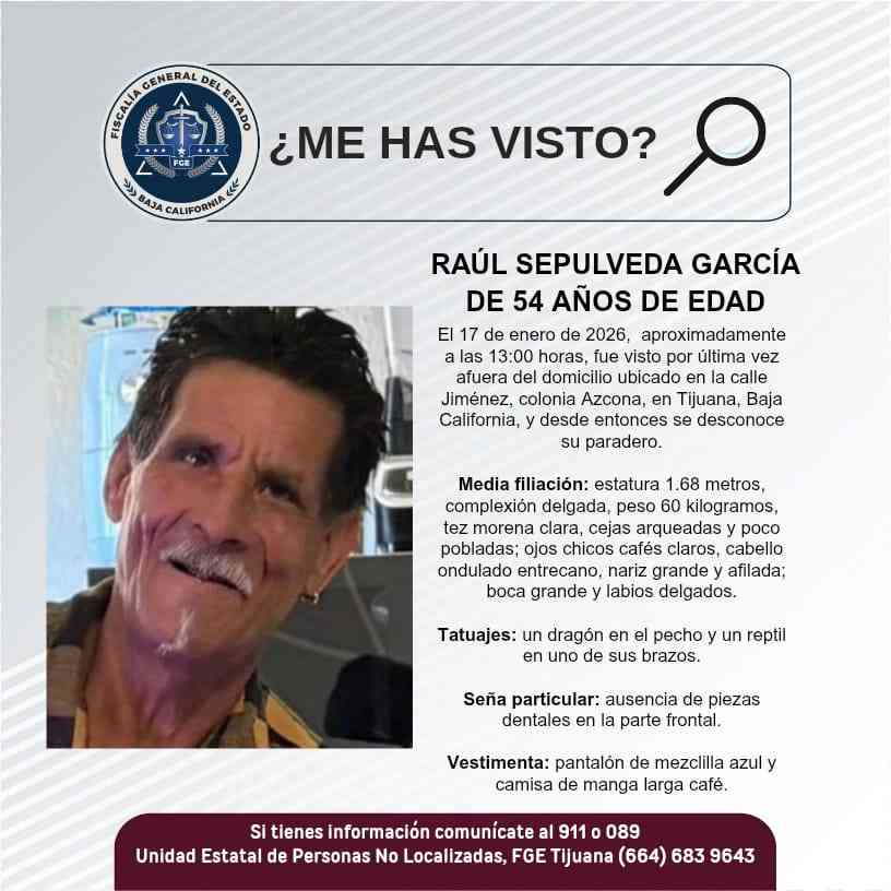 Pesquisa de Raúl Sepulveda García de 54 años de edad