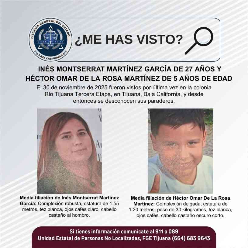 Pesquisa de Inés Montserrat Martínez García de 27 años y Héctor Omar De La Rosa Marínez de 5 años